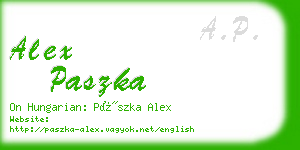 alex paszka business card